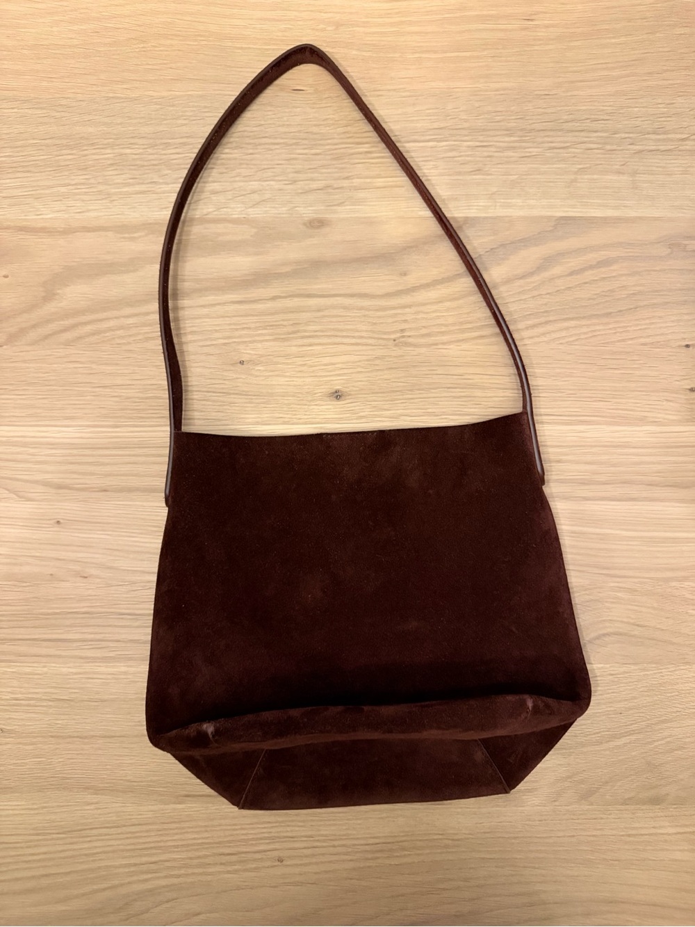 Mansur Gavriel Brown Suede Bucket Tote - Picture 4 of 5